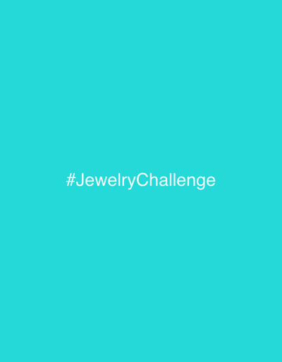 The image displays a solid teal-colored background. Centered horizontally, approximately in the lower middle quadrant, is white text "#JewelryChallenge" rendered in a sans-serif font. No people, specific subjects, physical objects beyond the text, actions, or interactions are present. The image does not depict any identifiable physical environment or location within the city of Fort Lauderdale, United States, or any other geographical area.