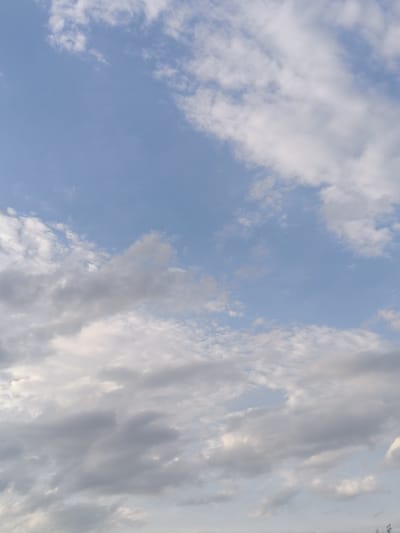 This media file is a photograph of a sky filled with clouds. The sky is a light blue, suggesting it is daytime. The clouds are varied in appearance, with some being bright white and fluffy, while others are darker gray and more diffuse. This variation in cloud types and shading could indicate a transition in weather or a particular time of day when sunlight is interacting with the clouds in different ways. The image is cropped to focus solely on the sky, with no ground elements or specific landmarks visible, making it impossible to determine a precise location beyond the general context of Chiang Rai City Municipality, Thailand. The overall impression is one of natural beauty and the dynamic nature of the sky. There is no text visible in the image.