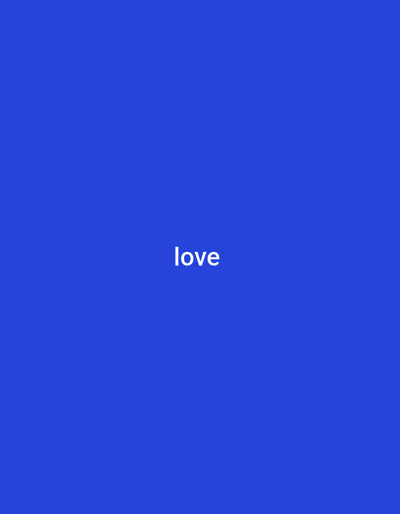 The image shows the word "love" written in white text, centered on a vibrant blue background. There is no indication of the city of Korzhi, Ukraine, or any other geographical context. The scene is purely graphic and contains no people, objects, or actions.