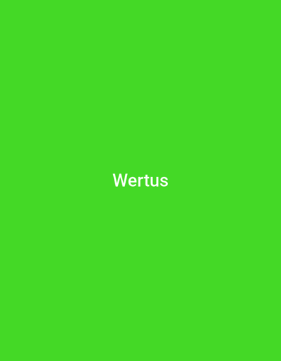 The image displays a uniform, vibrant lime green background. Centrally positioned on this background is the white, sans-serif text "Wertus". No other visual elements, such as individuals, objects, discernible environments, actions, or interactions, are present. This scene is described as being located in Asaka, Uzbekistan.