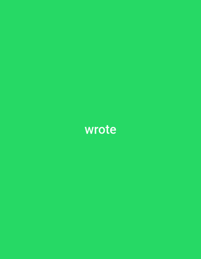 The image shows the word "wrote" in white text, centered on a bright green background. There are no people, objects, or actions depicted. The location of Sarkin Dutse, Nigeria is not relevant to the visual content of this image.
