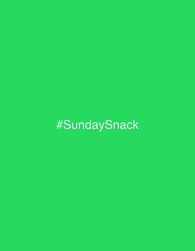 The image is a plain green background with white text that reads "#SundaySnack". There is no indication of the city of Osipovo, Russia, nor any other details about people, subjects, objects, actions, interactions, or the environment.