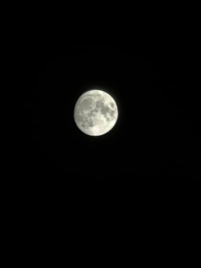 The image is a photograph of a full moon against a black sky. The moon is bright and detailed, showing craters and surface features. The black sky suggests it is nighttime and there are no other celestial bodies or atmospheric phenomena visible. The image appears to be taken without any specific location context in the city of Kirchevo, Bulgaria, as there are no identifying features of that city or any terrestrial elements.