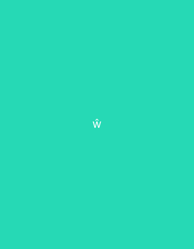 The image is a solid, medium turquoise background. In the center of the frame, the stylized white character "Ŵ" is displayed. There are no people, objects, or actions depicted. The image does not provide any information about the city of Glodeni, Moldova.