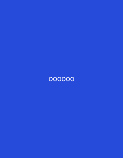 The image displays a solid royal blue background. Centered horizontally and vertically within the image is the word "oooooo" in white text. There are no other discernible objects, people, or environmental features present. This image is not located in Tutaev, Russia.