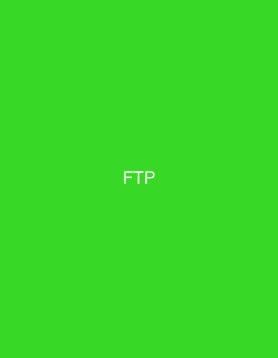 The scene, situated in the city of Tairov, Armenia, presents a rectangular digital display featuring a uniform, vibrant lime green background. Precisely centered both horizontally and vertically on this background are the capital letters 'FTP' rendered in a plain white, sans-serif typeface. No individuals, physical objects, or environmental elements are visible within the frame, nor are any actions or interactions depicted. The image is entirely composed of this solid color field and overlaying text.