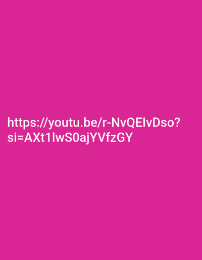 The image displays a dark pink background. Superimposed on this background in white text is the URL "https://youtu.be/r-NvQElvDso?si=AXt1lwS0ajYVfzGY". The URL is formatted like a typical YouTube short link with an additional "si" parameter.