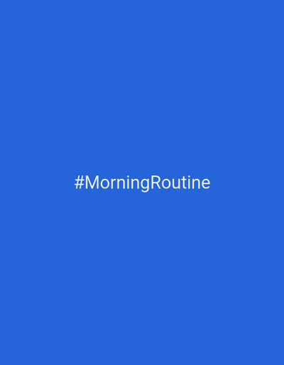 The image shows the hashtag #MorningRoutine in white text centered on a solid blue background. The location in the city of Knowsley, United Kingdom is not discernible from the image.
