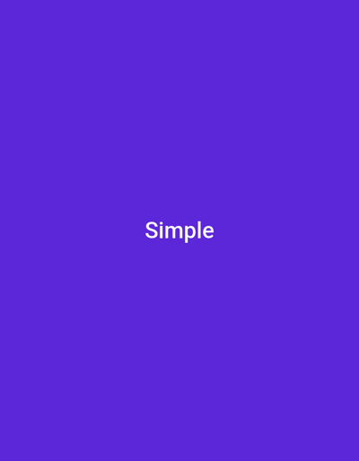 The image displays the word "Simple" in white, sans-serif text, centrally positioned against a solid, vibrant purple background. There are no other discernible objects, people, or environmental features present in the image. The background is uniformly colored, with no textures or variations. The text is clean and well-defined. There is no information within the image that can be used to determine a location, including Wuro Ngangandi, Nigeria.