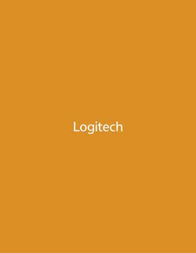 The media file displays a solid, plain orange background. Centered horizontally and vertically on this monochromatic field, the word "Logitech" is presented in a clear, white, sans-serif typeface. There are no other subjects, objects, or discernible scenes depicted. No specific activity or event is taking place within the image. The image itself provides no visual cues for time of day, weather, or geographical location. The overall presentation is minimalist, featuring only the brand name against a vibrant, uniform color.