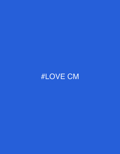 The image is a solid blue background with the white text "#LOVE CM" in the center. There is no indication of the location being Лешково, Russia, nor are there any people, subjects, objects, actions, or interactions depicted.
