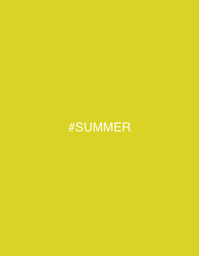 This digital graphic displays a uniform yellow-green background. Centered horizontally, slightly above the vertical midpoint, is the white text "#SUMMER" rendered in a sans-serif typeface. This image is presented in the context of Skagen, Denmark. No discernible people, subjects, objects, actions, interactions, or environmental features are present within the graphic.