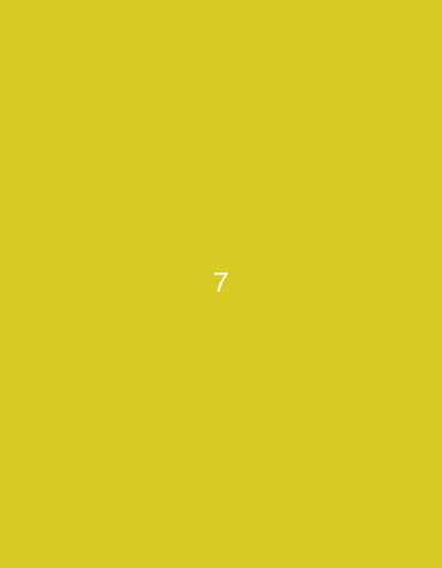 A single digit "7" is centered on a plain, mustard-yellow background. The digit is white and appears to be rendered in a sans-serif font. There are no other objects or details visible in the image. The location of Турынскі сельскі Савет, Belarus is not determinable from the provided image.