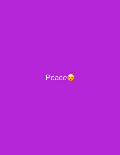 The image is a simple graphic with a solid purple background. In the center of the image, the word "Peace" is written in white text, followed by a smiling emoji with rosy cheeks. The overall mood conveyed by the image is one of calm and happiness. There are no people, objects, or specific scenes depicted, nor is there any indication of the time of day, weather, or specific location. The only visible text is the word "Peace" and the accompanying emoji. The context provided indicates the image originates from Fobur, Nigeria.