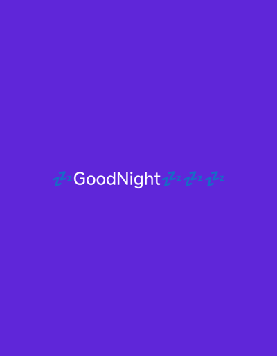 The image is a digital graphic with a solid purple background. In the center of the image, the text "GoodNight" is displayed in white font. To the left and right of the text are multiple blue stylized "zzz" symbols, representing sleep. The image does not depict any recognizable landmarks or scenes from Zīlāni, Latvia.