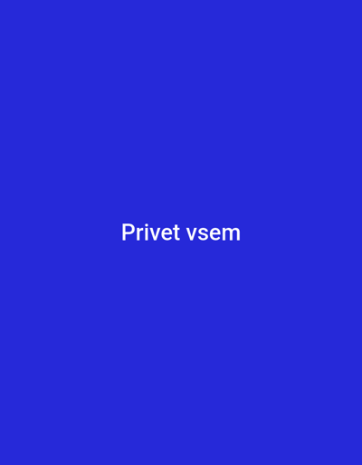 The image is a plain blue background with the text "Privet vsem" written in white in the center. There is no discernible location in the city of Bytom, Poland, or any subjects, objects, actions, or interactions depicted.