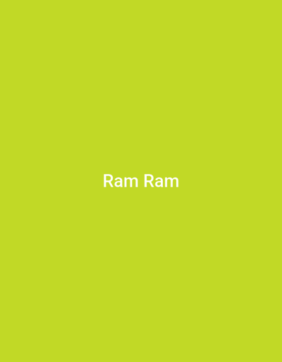 The image is a solid lime green color with the text "Ram Ram" written in white in the center. The coordinates 30.629, 76.835 correspond to a location near the city of Zirakpur, India. The scene depicts a simple digital image with no discernible people, subjects, objects, actions, interactions, or environment.