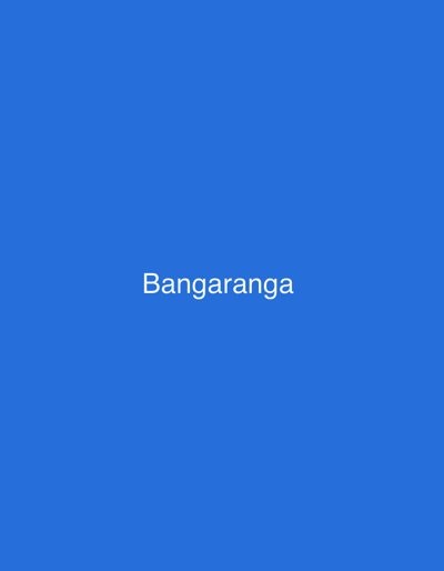 The image shows the word "Bangaranga" in white font centered on a blue background.