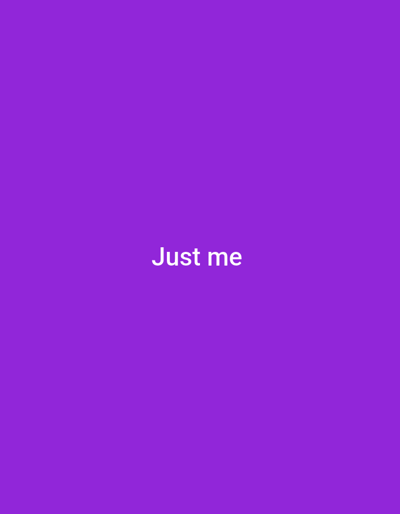 The image is a plain purple background with the words "Just me" written in white text in the center. There is no information about the location in Offenbach am Main, Germany.