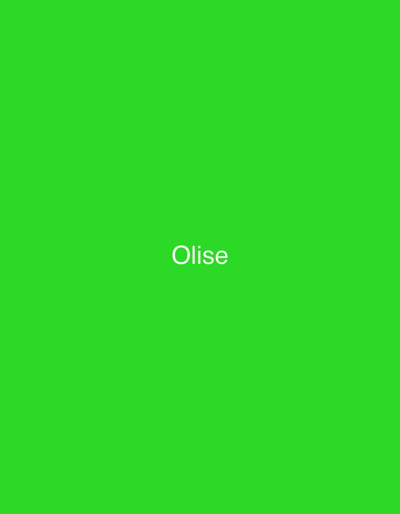 The image is a plain, bright green background with the word "Olise" written in white text in the center. The text is in a simple, sans-serif font and is easily readable against the vibrant green. There are no other objects or people visible in the image. The setting is nondescript due to the lack of any background elements. The time of day and weather are not discernible from the image. The overall impression is minimalist and clean, with the focus solely on the text. The context provided indicates the location is Malete, Nigeria, but this information does not influence the visual content of the image itself.
