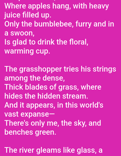 The image is a photograph of a pink background with white text. The text is a poem. There is no indication of the location of Dobryanka, Russia, nor any people, subjects, objects, actions, interactions, or environmental details.