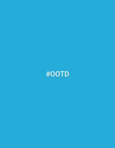 The image displays a uniformly blue field. Centered within this field is the white text string '#OOTD'. No further visual elements, subjects, objects, actions, interactions, or environmental features are present within the depicted scene, which is located in Matogbun, Nigeria.
