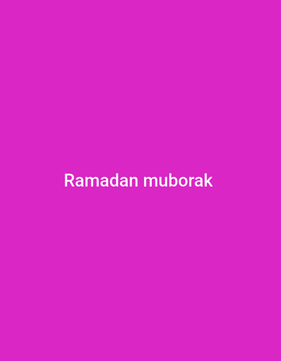 The image displays a solid magenta (FF00FF) background. Centered horizontally and vertically on this background is white text that reads "Ramadan muborak". There are no other subjects, objects, people, actions, interactions, or environmental details depicted. The image provides no visual information regarding a specific location in the city of Yangi-Khayat, Uzbekistan, or any other geographical context.