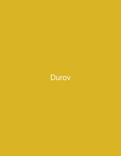 A white text reading "Durov" is displayed centrally on a solid mustard yellow background. There are no other discernible elements in the image, and no information about its location in Shchaslyve, Ukraine can be derived from the visual content.