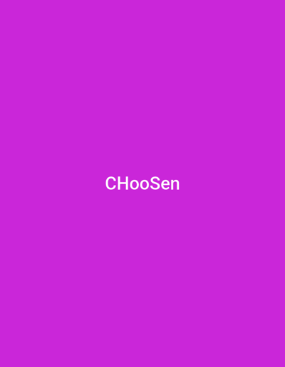 The image displays the word "CHooSen" in white, sans-serif font, centered on a solid, vibrant magenta background. There are no people, objects, or environmental details present in the image, and therefore no information can be provided regarding the location in Ribina East, Nigeria.