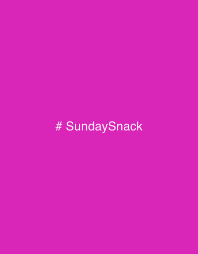 The image is a solid magenta background with white text. The text reads "# SundaySnack". The image is a digital graphic and does not depict a scene in Campezo / Kanpezu, Spain.