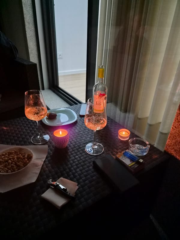 Candlelit wine evening captured in Barcelos, Portugal