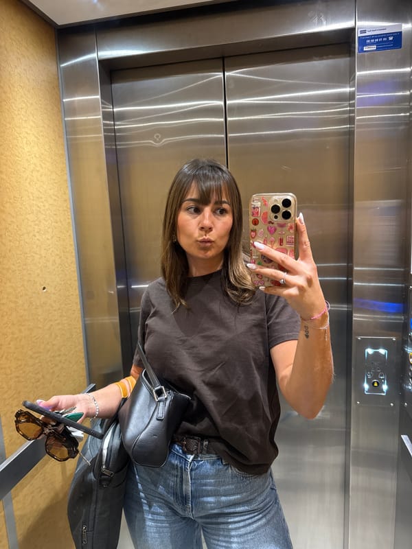 Woman takes elevator selfie in Nice, France