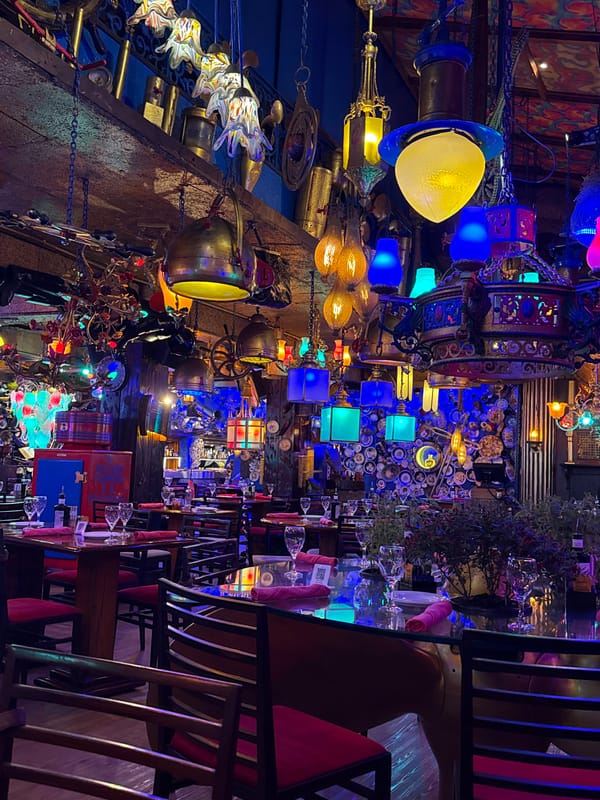 Witness documents eclectic Aprazível Restaurant decor in Rio's Santa Teresa