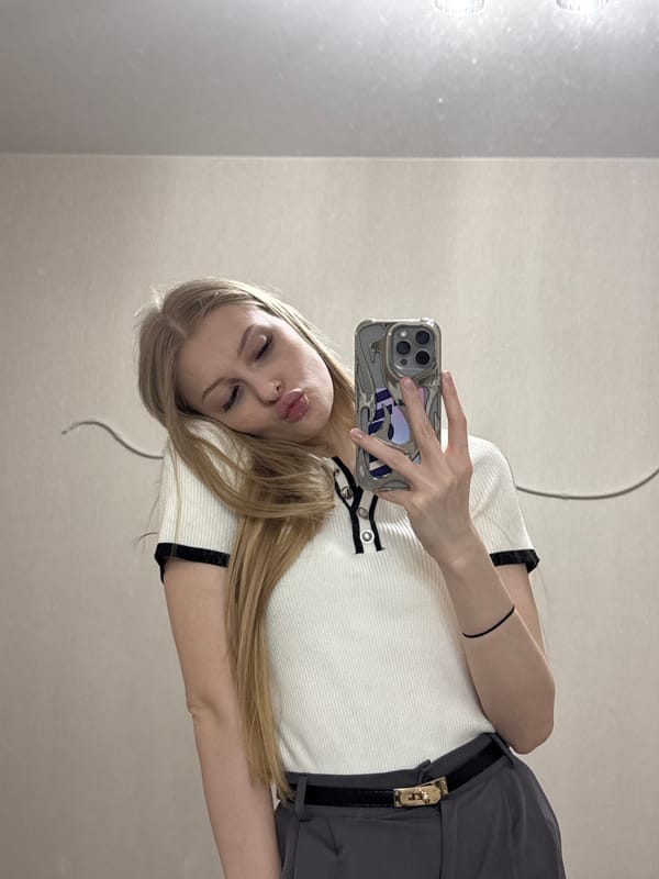 Woman documents afternoon selfies and meal in Perm, Russia