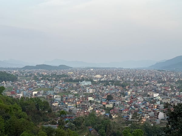 Panoramic views of Pokhara Nepal captured from hillside vantage points