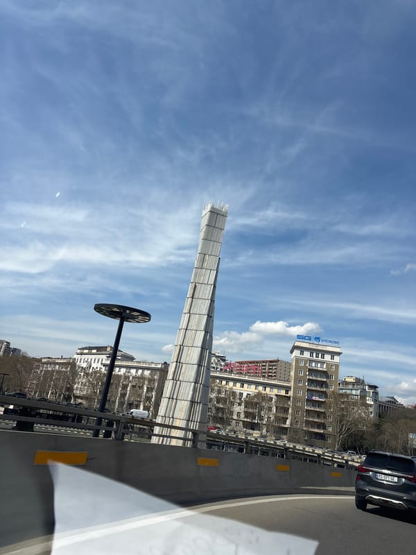 Tbilisi monument renovation and street scenes captured