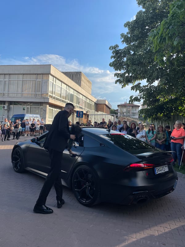 Formal procession of decorated luxury cars draws crowds in Zlatograd