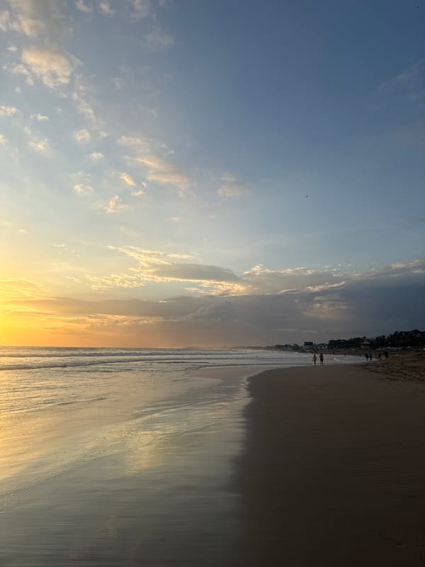 Morning beach life documented in North Kuta Indonesia