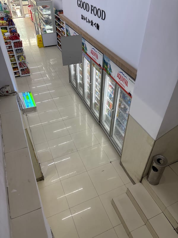 Late-night grocery shopping documented in West Jakarta convenience store