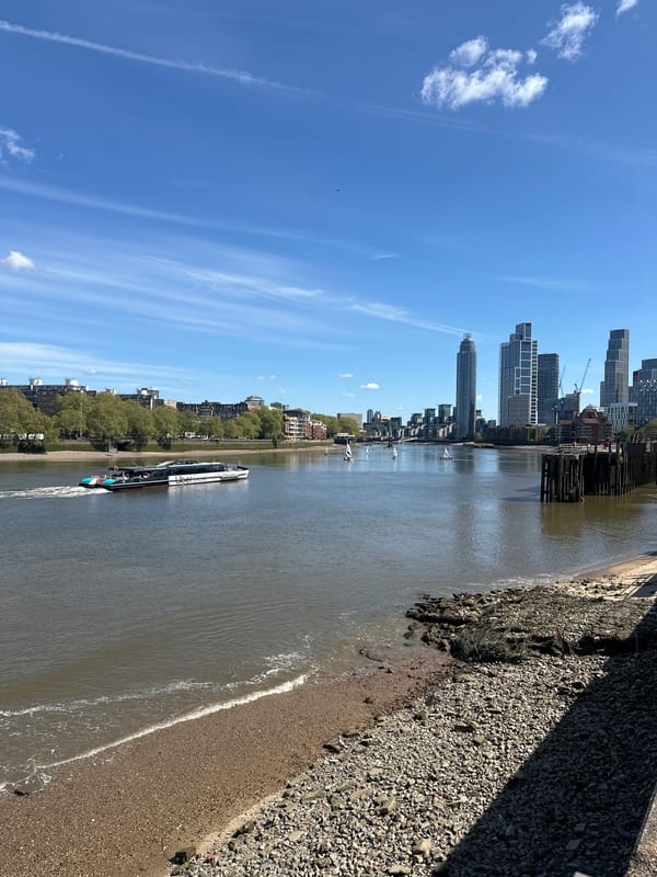 Sunny morning documented at London's Battersea Power Station development