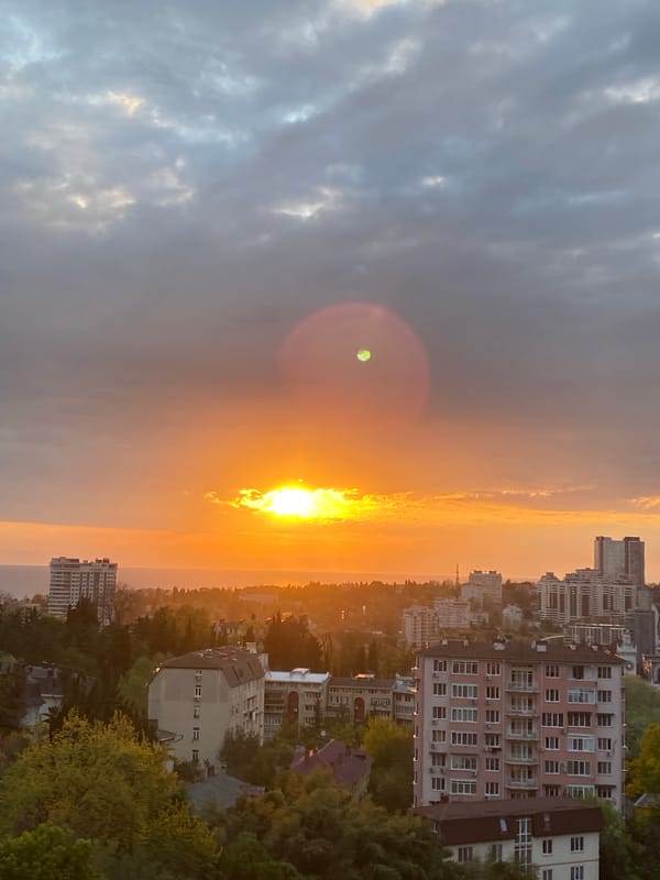 Golden sunset captured over Sochi coastline