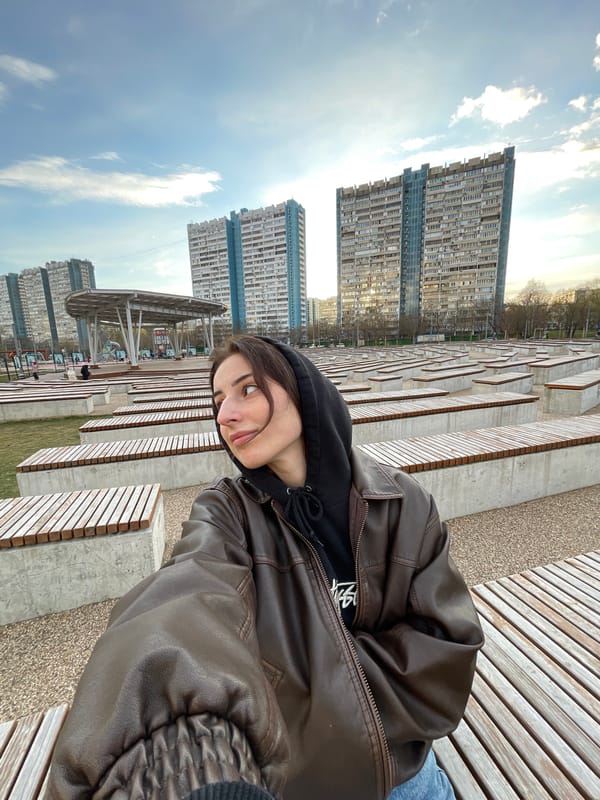 Woman records selfie videos at Moscow park playground