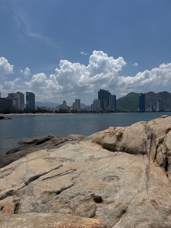 Nha Trang coastline on a calm, clear morning