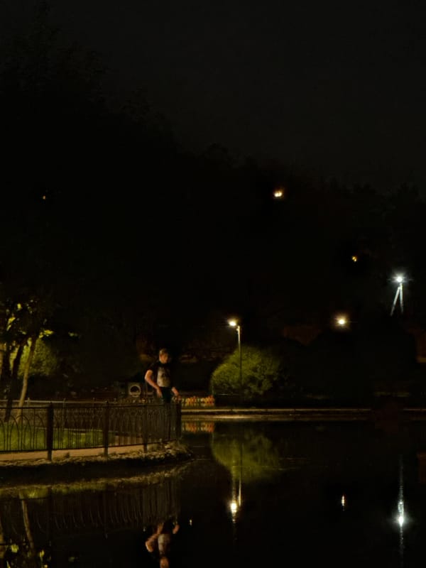 Evening life captured along Moscow's Vodootvodny Canal embankment
