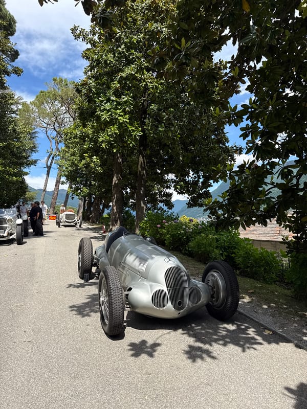 Vintage Mercedes gathering observed near Lake Como, Italy