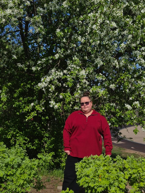 Early morning outdoor activities captured near flowering trees