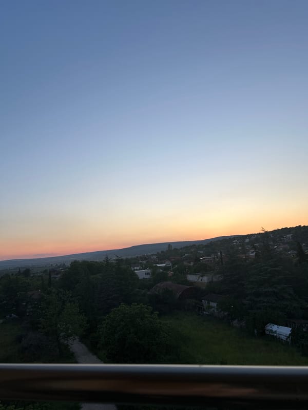 Sunset observed from elevated vantage point in Aksakovo, Bulgaria