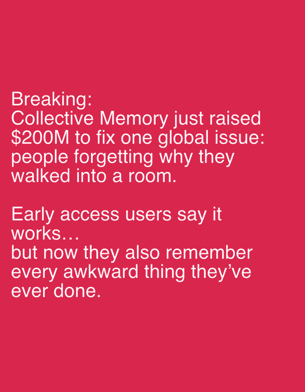 Humorous text graphics about memory shared in Burgas