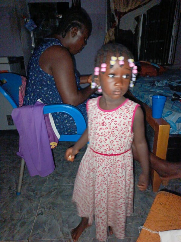 Domestic moments captured during evening hours in shared household space