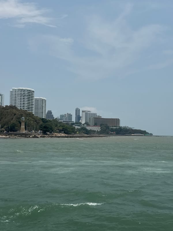 Morning coastal activity observed in Pattaya City, Thailand